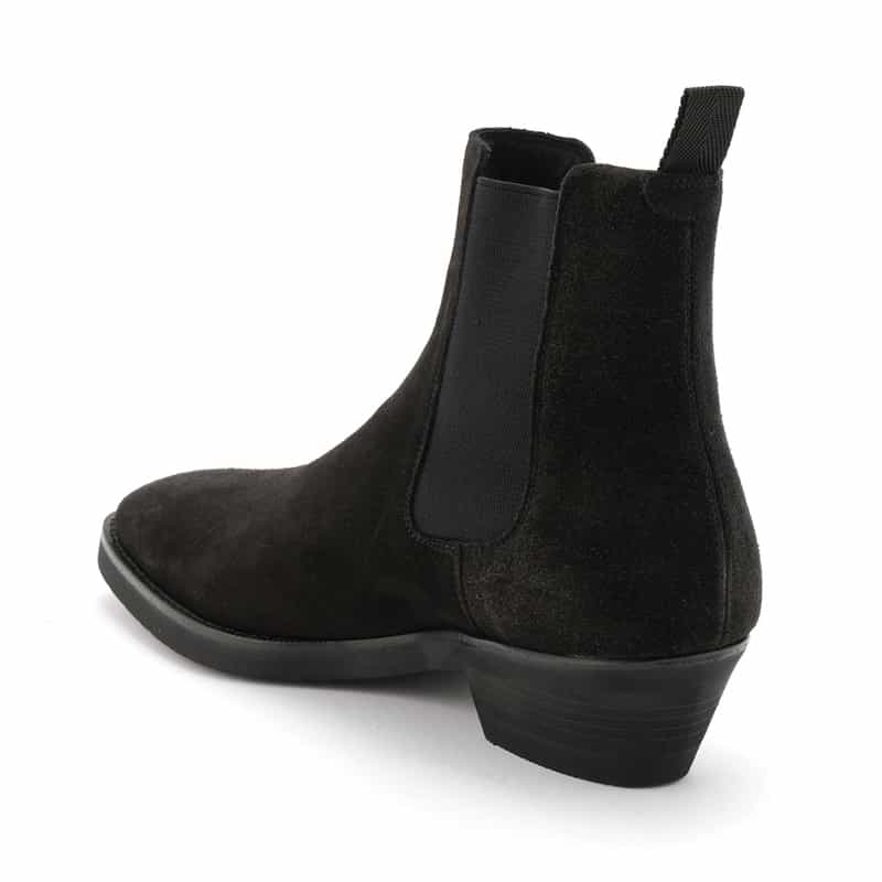 WH WH＜ダブルエイチ＞ スエード素材サイドゴアブーツ BLACK