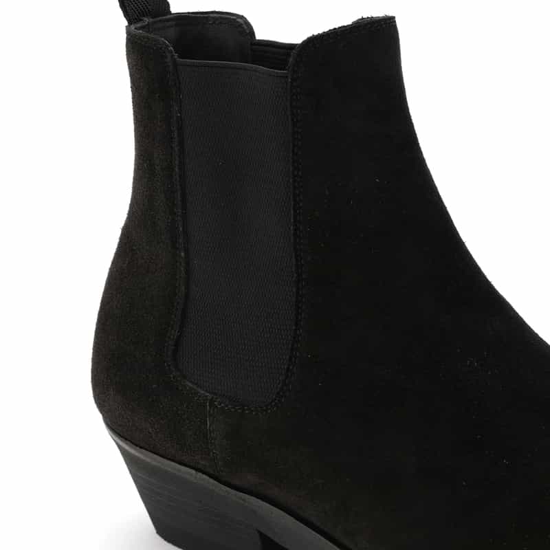 WH WH＜ダブルエイチ＞ スエード素材サイドゴアブーツ BLACK