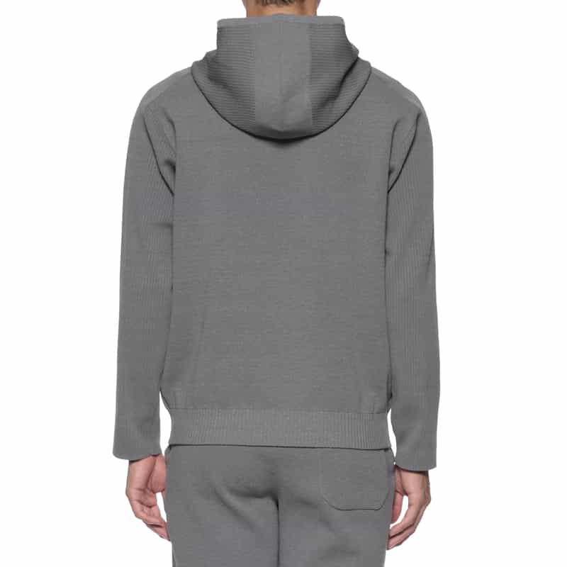 BARNEYS NEW YORK ウォッシャブル ジップアップニットパーカー GRAY