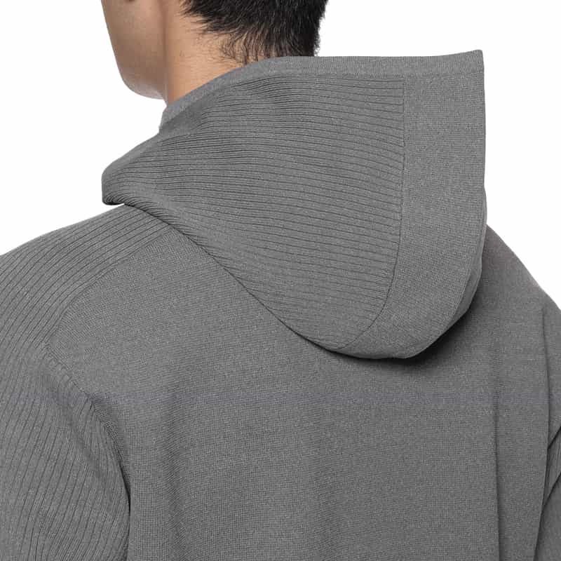 BARNEYS NEW YORK ウォッシャブル ジップアップニットパーカー GRAY