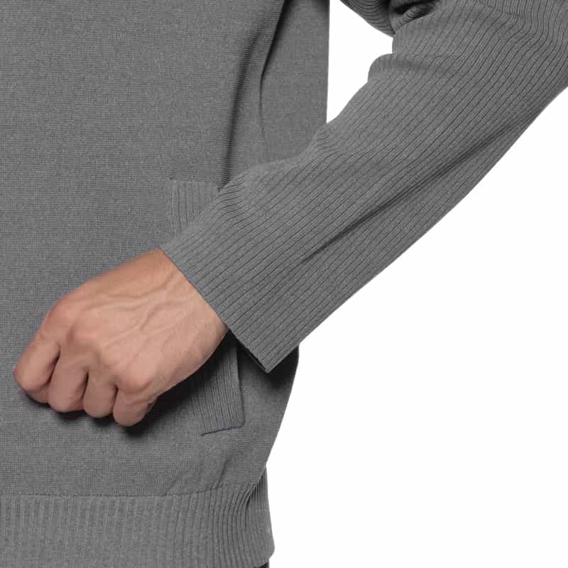 BARNEYS NEW YORK ウォッシャブル ジップアップニットパーカー GRAY