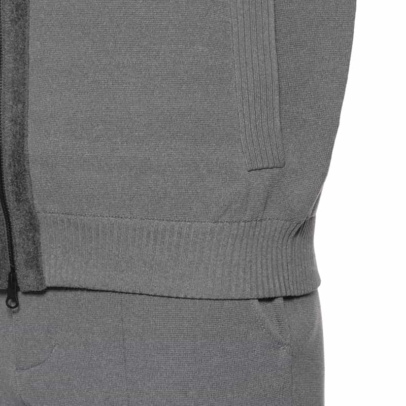 BARNEYS NEW YORK ウォッシャブル ジップアップニットパーカー GRAY