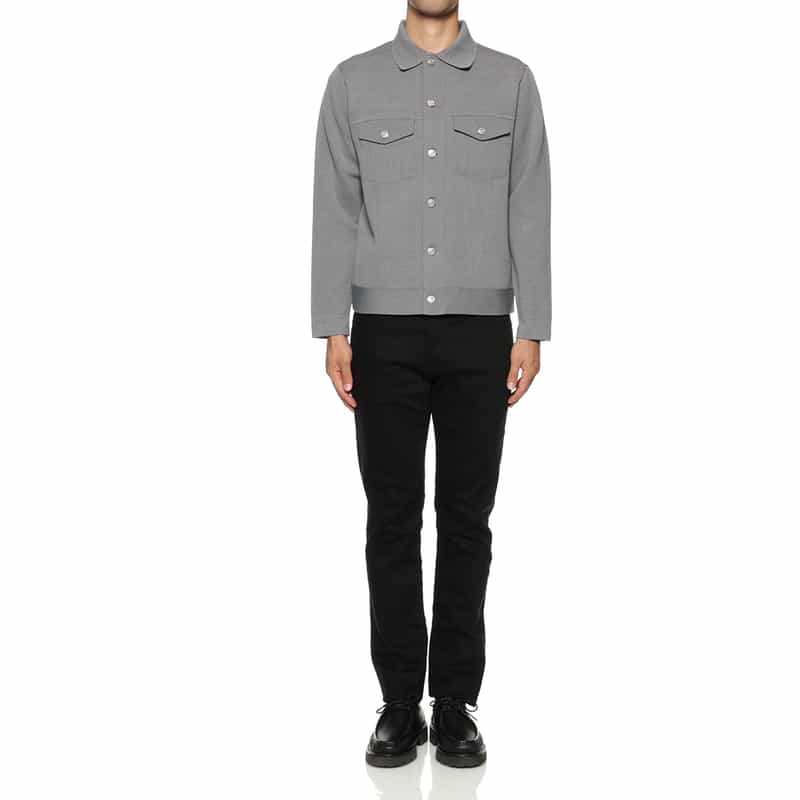 BARNEYS NEW YORK ウォッシャブル ニットジャケット GRAY