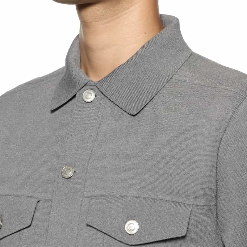 BARNEYS NEW YORK ウォッシャブル ニットジャケット GRAY