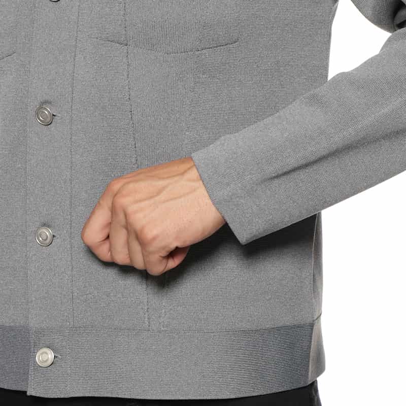 BARNEYS NEW YORK ウォッシャブル ニットジャケット GRAY