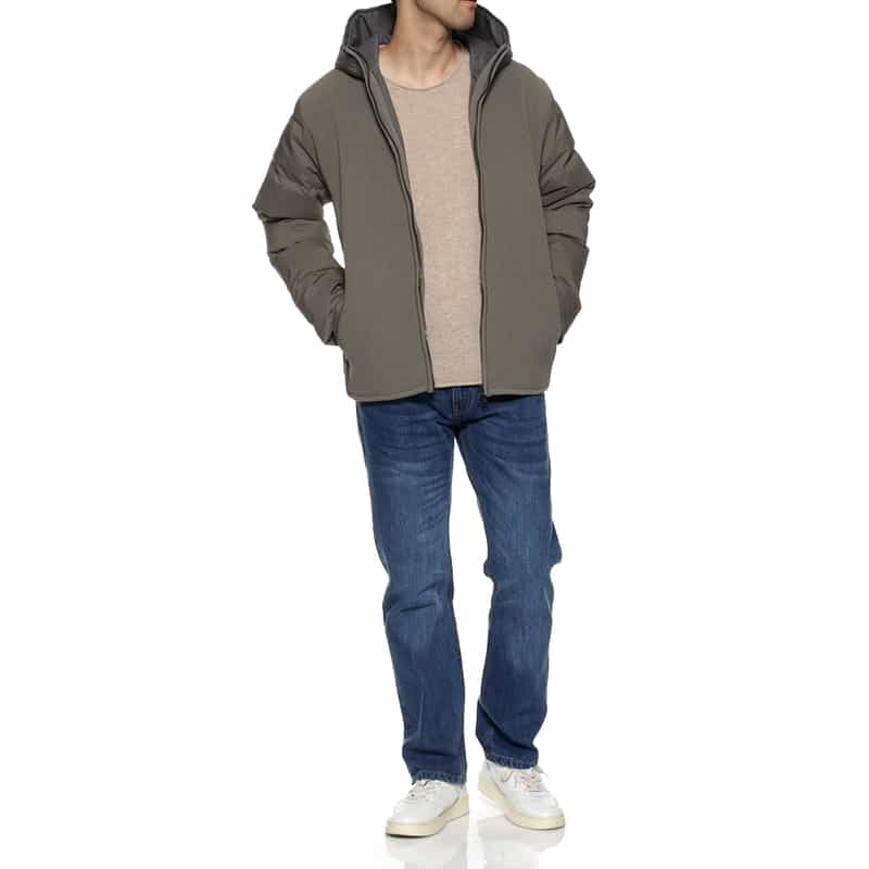 BARNEYS NEW YORK 異素材コンビネーション ダウンブルゾン BEIGE