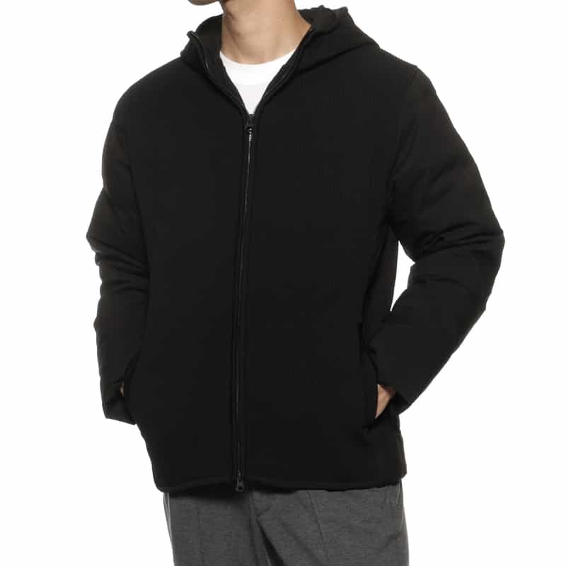 BARNEYS NEW YORK 異素材コンビネーション ダウンブルゾン BLACK