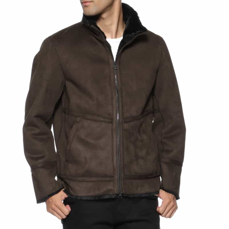 BARNEYS NEW YORK フェイクムートンジャケット BROWN