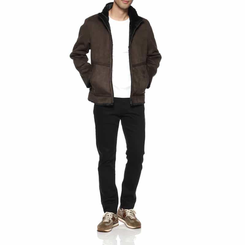 BARNEYS NEW YORK フェイクムートンジャケット BROWN