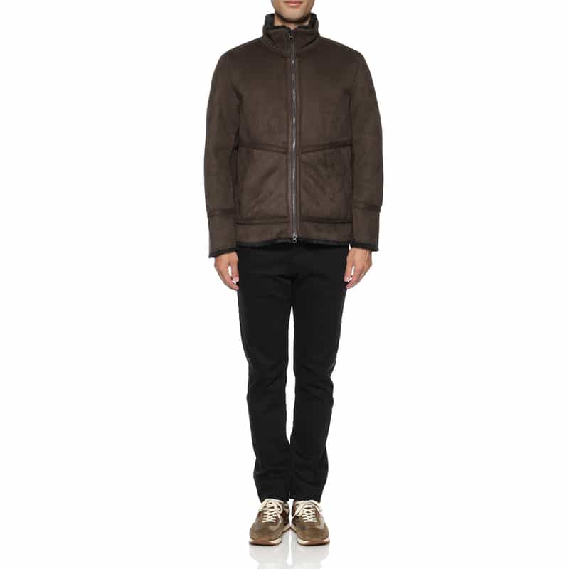 BARNEYS NEW YORK フェイクムートンジャケット BROWN