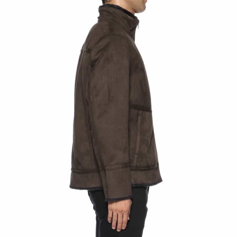BARNEYS NEW YORK フェイクムートンジャケット BROWN