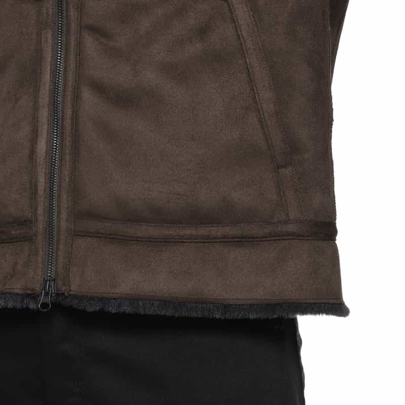 BARNEYS NEW YORK フェイクムートンジャケット BROWN