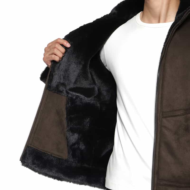 BARNEYS NEW YORK フェイクムートンジャケット BROWN