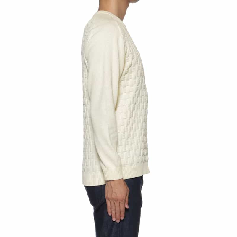 BARNEYS NEW YORK ウォッシャブル ブリスターニットプルオーバー WHITE