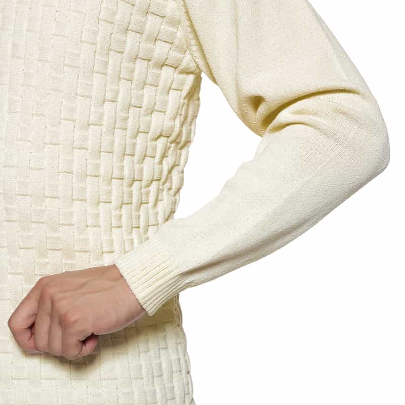 BARNEYS NEW YORK ウォッシャブル ブリスターニットプルオーバー WHITE