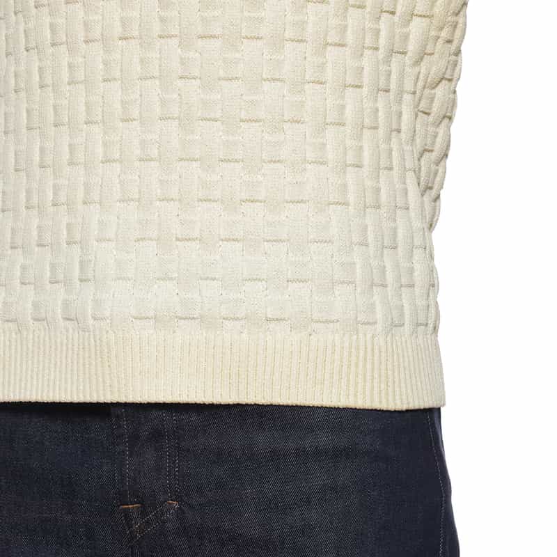 BARNEYS NEW YORK ウォッシャブル ブリスターニットプルオーバー WHITE