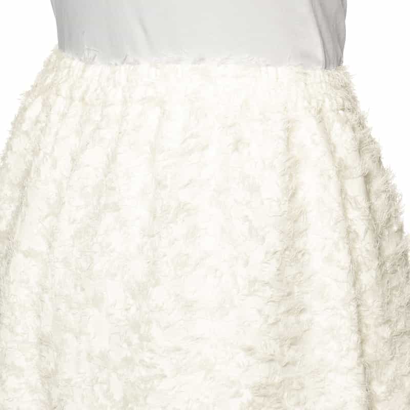 BARNEYS NEW YORK ウォッシャブル ジャギー素材ワイドパンツ WHITE