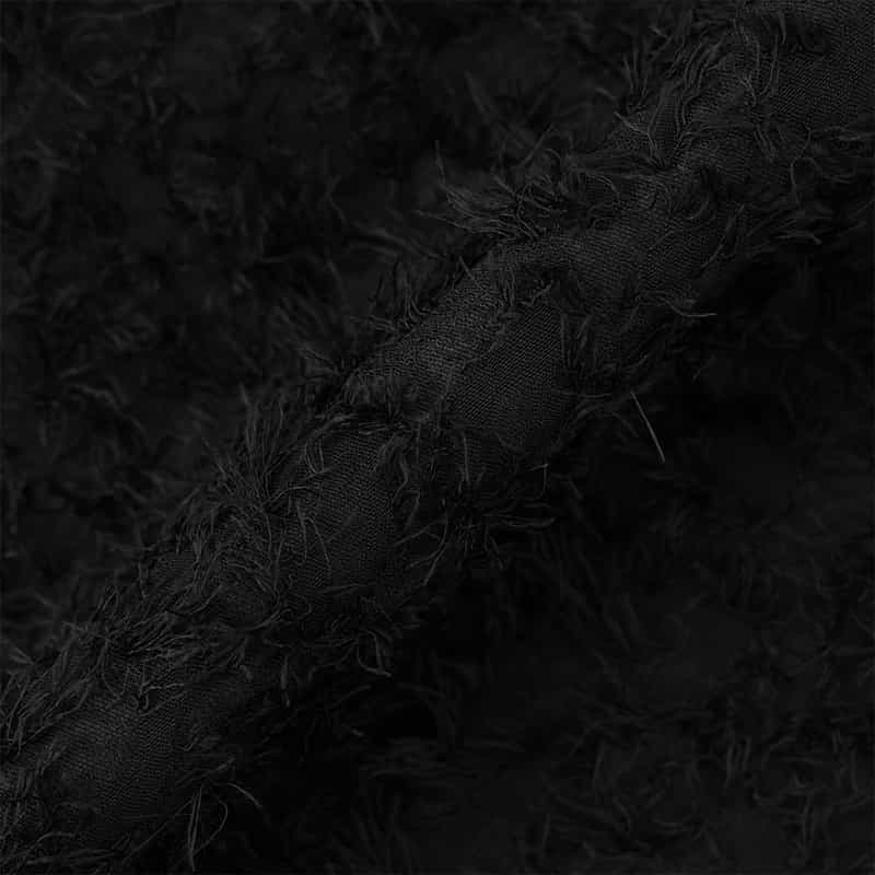 BARNEYS NEW YORK ウォッシャブル ジャギー素材ワイドパンツ BLACK