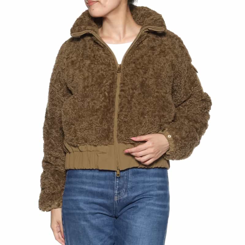 MONCLER MONCLER＜モンクレール＞ ショート丈フリース素材ダウンジャケット BROWN