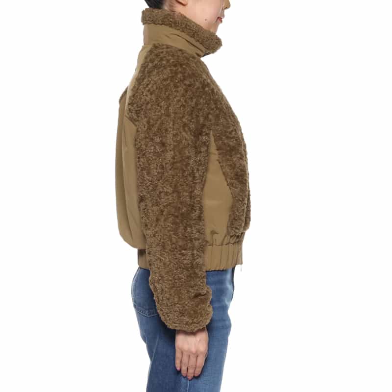 MONCLER MONCLER＜モンクレール＞ ショート丈フリース素材ダウンジャケット BROWN