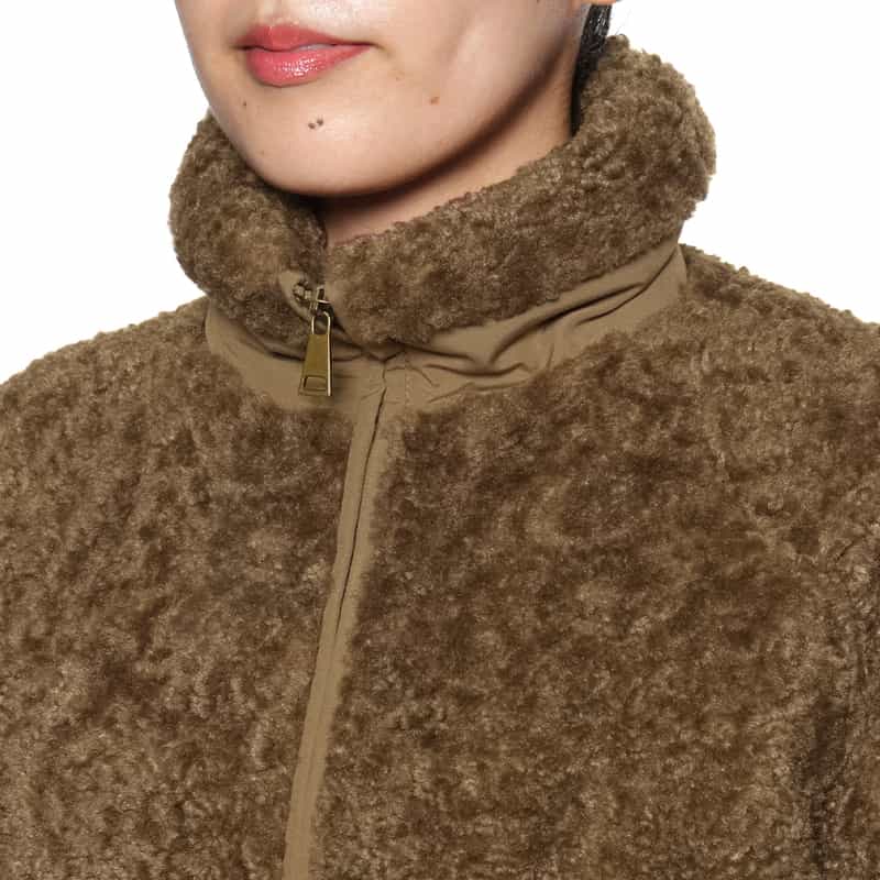 MONCLER MONCLER＜モンクレール＞ ショート丈フリース素材ダウンジャケット BROWN