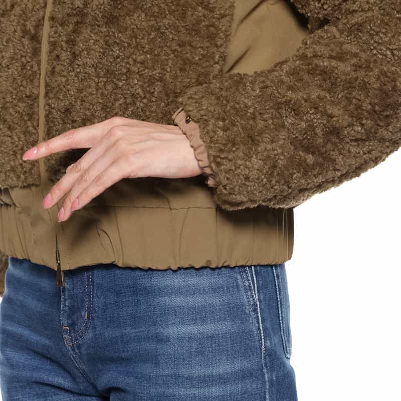 MONCLER MONCLER＜モンクレール＞ ショート丈フリース素材ダウンジャケット BROWN