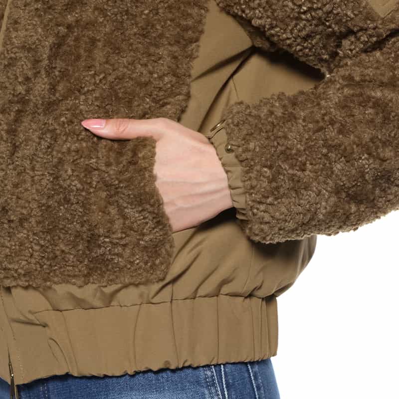 MONCLER MONCLER＜モンクレール＞ ショート丈フリース素材ダウンジャケット BROWN