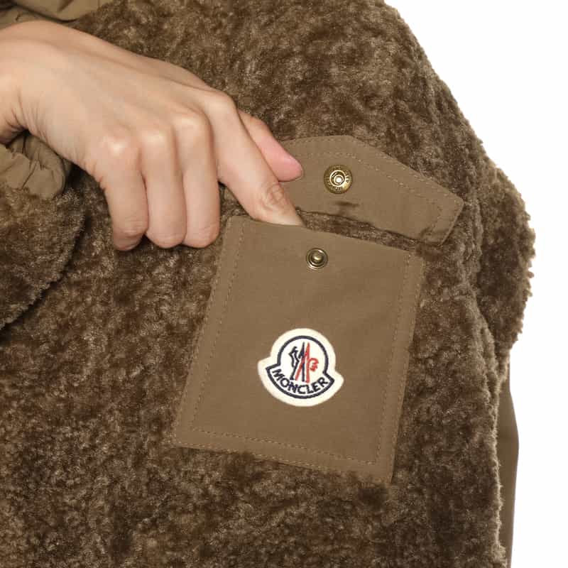 MONCLER MONCLER＜モンクレール＞ ショート丈フリース素材ダウンジャケット BROWN