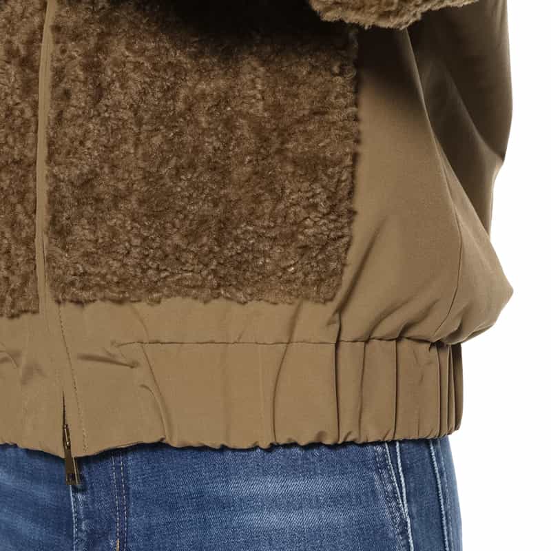 MONCLER MONCLER＜モンクレール＞ ショート丈フリース素材ダウンジャケット BROWN