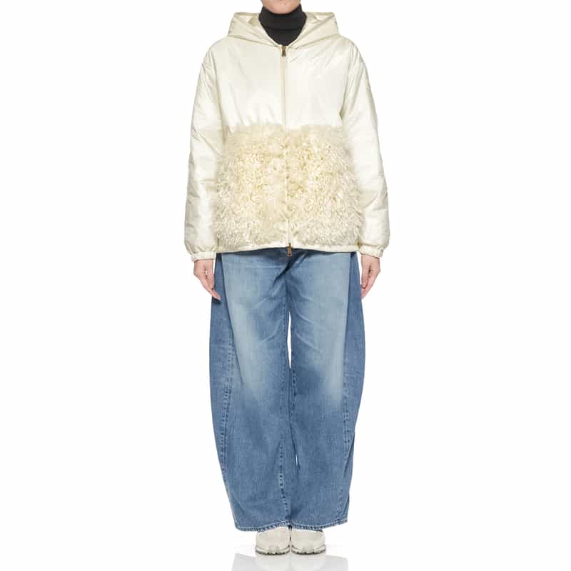 MONCLER MONCLER＜モンクレール＞ 異素材コンビネーション ジップアップブルゾン IVORY