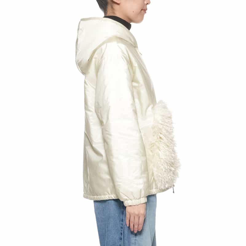 MONCLER MONCLER＜モンクレール＞ 異素材コンビネーション ジップアップブルゾン IVORY