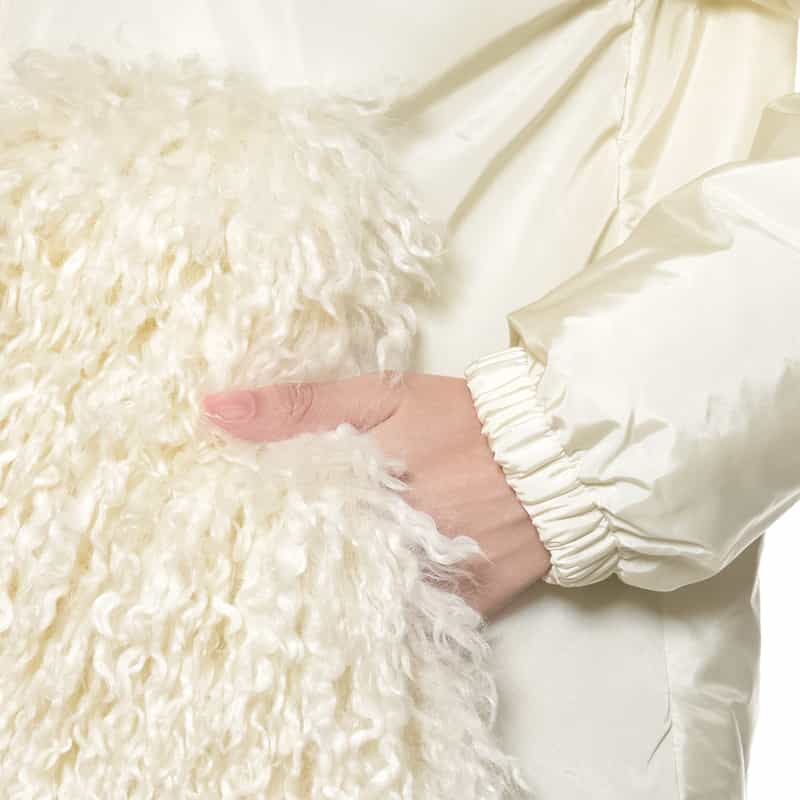 MONCLER MONCLER＜モンクレール＞ 異素材コンビネーション ジップアップブルゾン IVORY