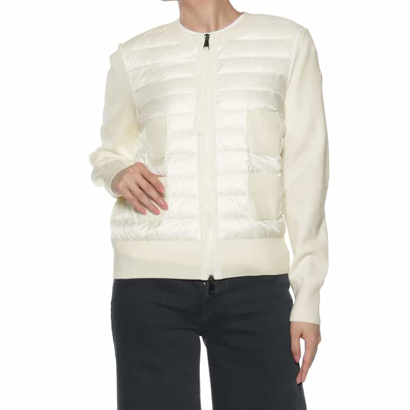 MONCLER MONCLER＜モンクレール＞ ダウンパディング入りカーディガン WHITE