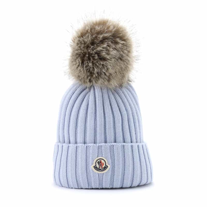 MONCLER MONCLER＜モンクレール＞ ロゴ入りニットキャップ LIGHT BLUE