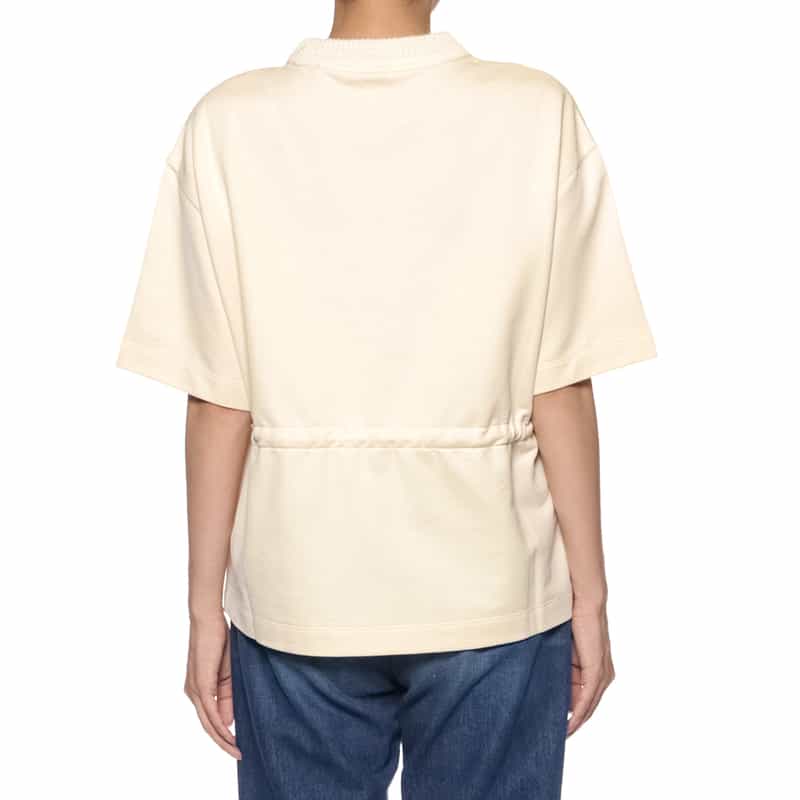 MONCLER MONCLER＜モンクレール＞ ドローストリング付モックネックTシャツ IVORY