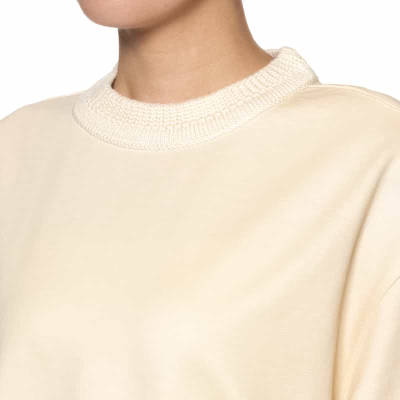 MONCLER MONCLER＜モンクレール＞ ドローストリング付モックネックTシャツ IVORY