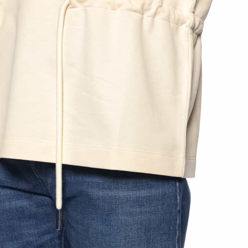 MONCLER MONCLER＜モンクレール＞ ドローストリング付モックネックTシャツ IVORY