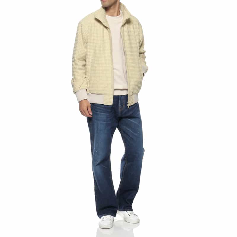 BARNEYS NEW YORK 3Dフリース ブルゾン BEIGE