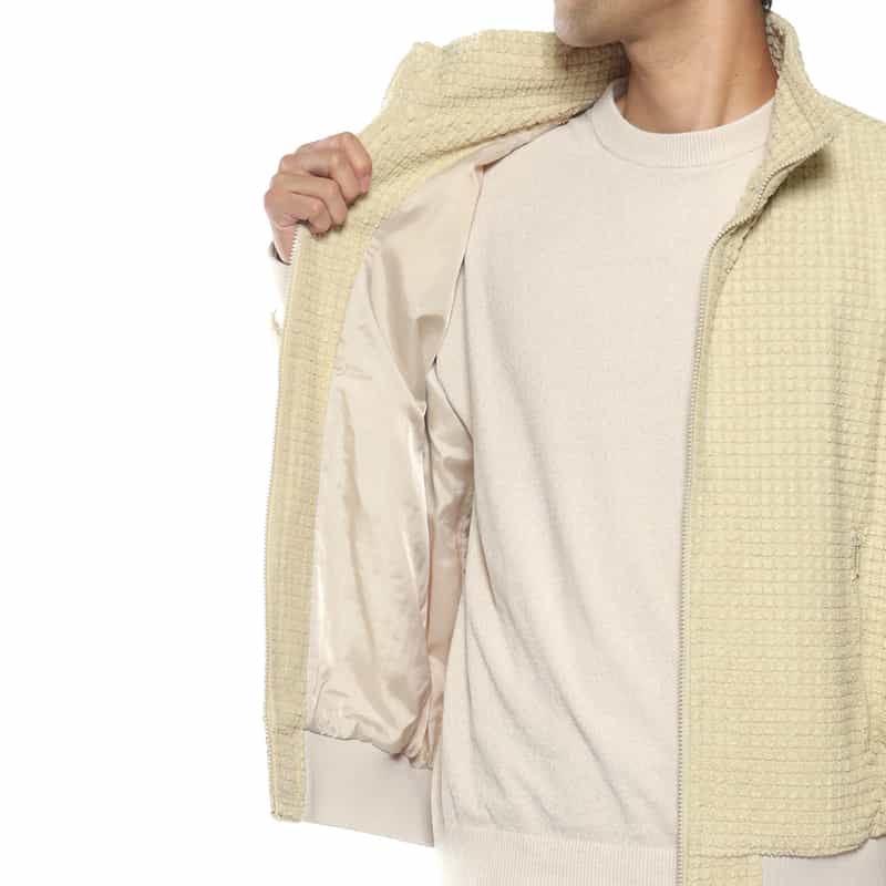 BARNEYS NEW YORK 3Dフリース ブルゾン BEIGE