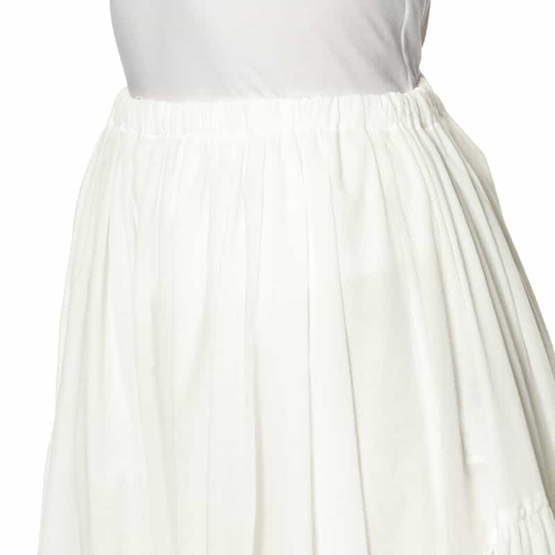 BARNEYS NEW YORK ウォッシャブル ギャザーロングスカート WHITE