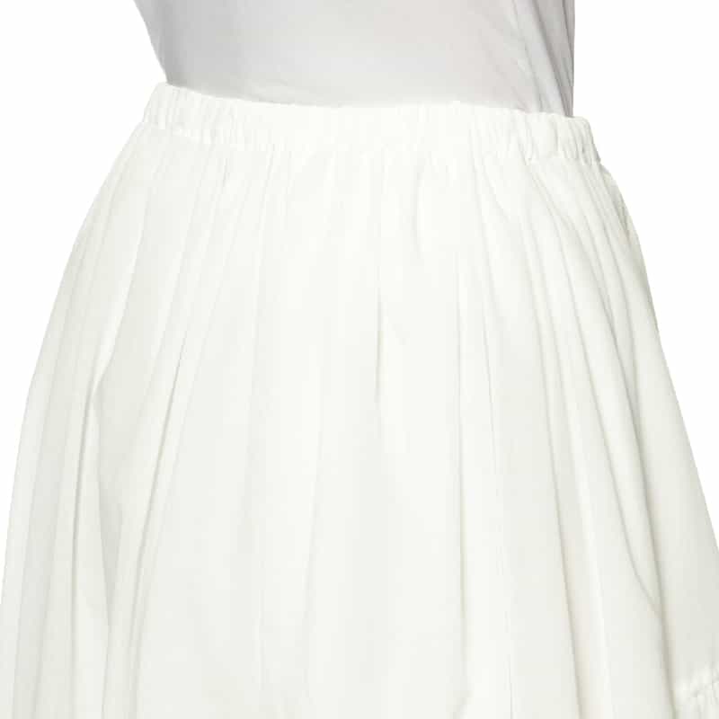 BARNEYS NEW YORK ウォッシャブル ギャザーロングスカート WHITE