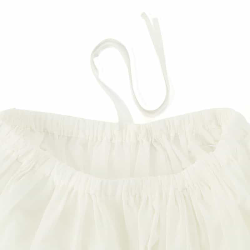 BARNEYS NEW YORK ウォッシャブル ギャザーロングスカート WHITE