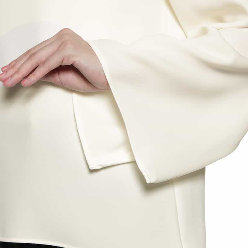 BARNEYS NEW YORK ウォッシャブル フレアスリーブブラウス WHITE