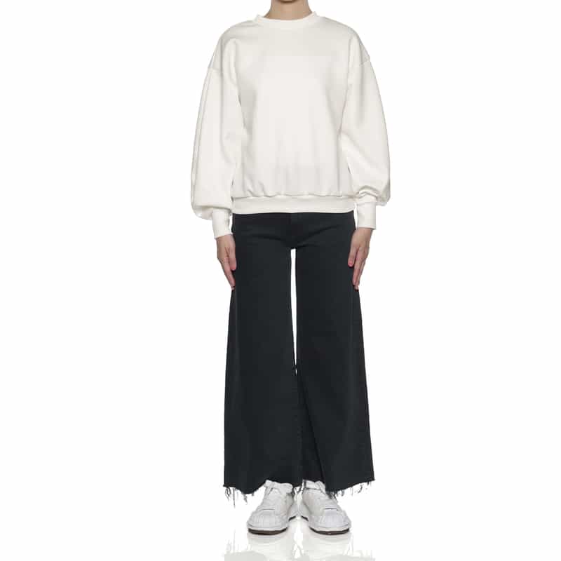 BARNEYS NEW YORK ウォッシャブル バルーンスリーブカットソー WHITE