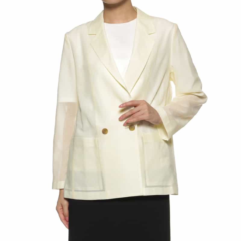 BARNEYS NEW YORK ウォッシャブル オーバーサイズジャケット OFF WHITE