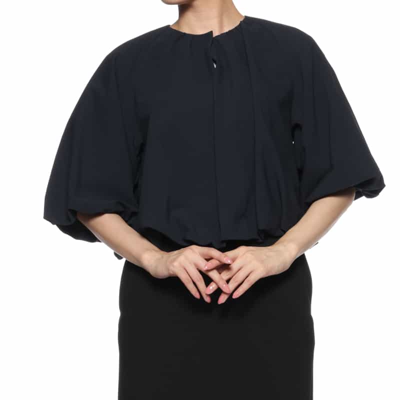 BARNEYS NEW YORK ウォッシャブル バルーンシルエットジャケット NAVY