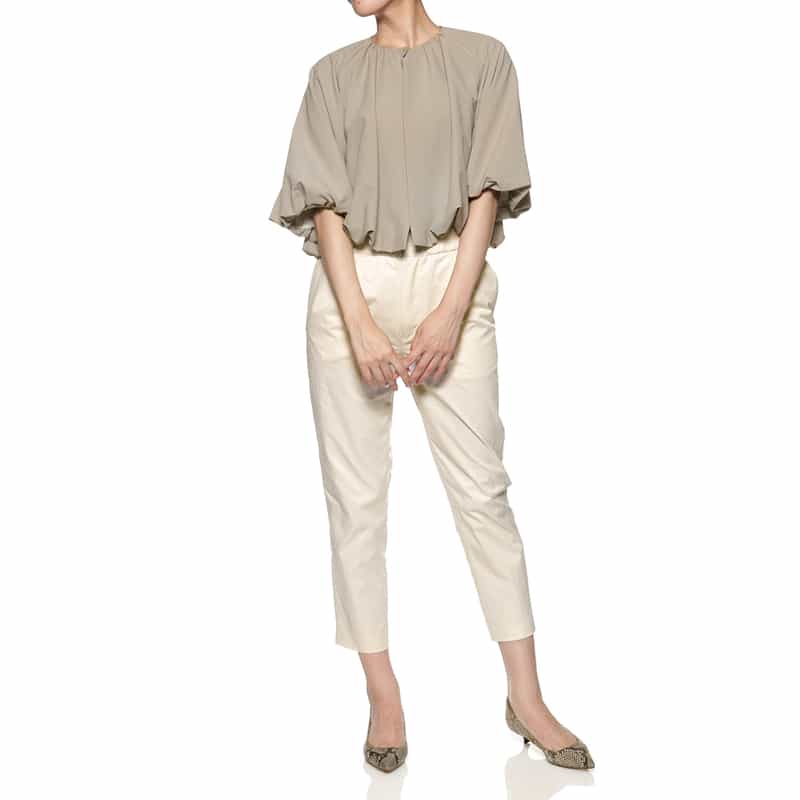 BARNEYS NEW YORK ウォッシャブル バルーンシルエットジャケット GRAY BEIGE