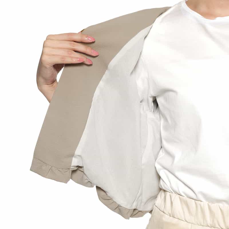 BARNEYS NEW YORK ウォッシャブル バルーンシルエットジャケット GRAY BEIGE