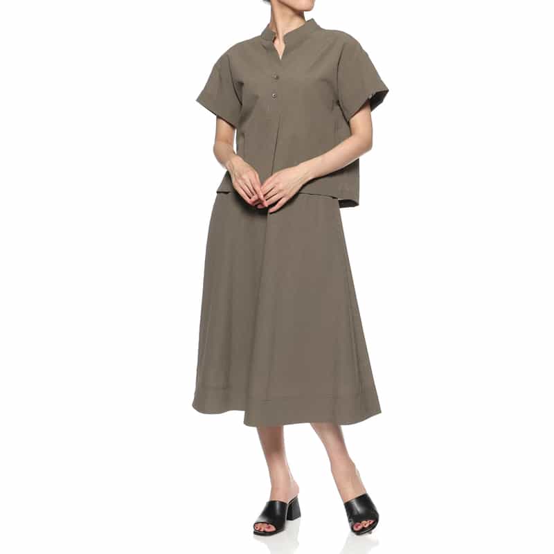 BARNEYS NEW YORK セットアップ ウォッシャブル ミドル丈スカート BEIGE