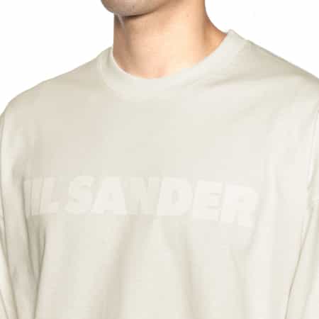 【単品】 JIL SANDER+ ロングスリーブ Tシャツ ホワイト M JIL SANDER＜ジル サンダー＞ ロゴ入りロングスリーブTシャツ
